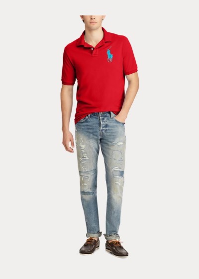 Polos Polo Ralph Lauren Hombre Rojos - Custom Slim Fit Mesh - EPIQM5843